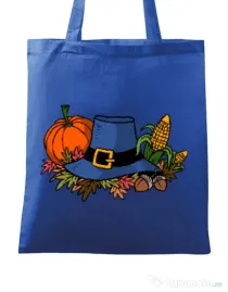 Sacosa din panza Thank Giving Albastru regal