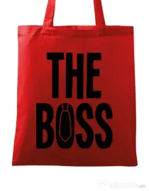 Sacosa din panza The boss Rosu