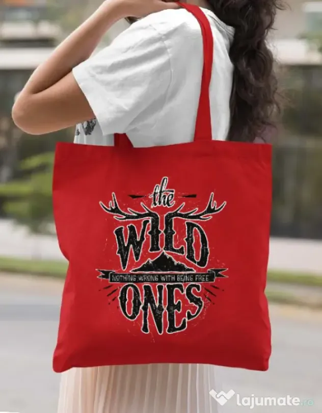 Sacosa din panza The Wild Ones Rosu