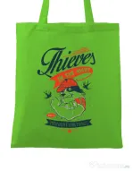 Sacosa din panza Thieves in the Night Verde mar