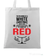 Sacosa din panza White Christmas Alb
