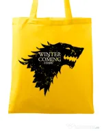 Sacosa din panza Winter is coming Stark Galben