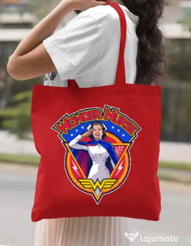 Sacosa din panza Wonder nurse Rosu