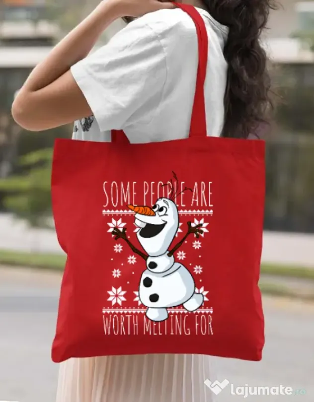 Sacosa din panza Worth melting for Rosu