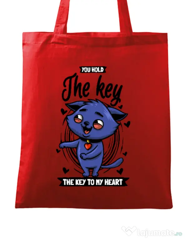 Sacosa din panza You hold the key Rosu