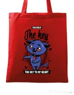 Sacosa din panza You hold the key Rosu