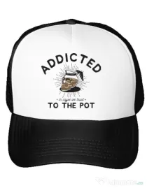 Sapca personalizata Addicted to the pot Alb