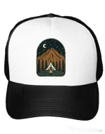 Sapca personalizata Camp mountain night Alb