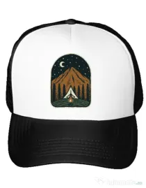 Sapca personalizata Camp mountain night Alb