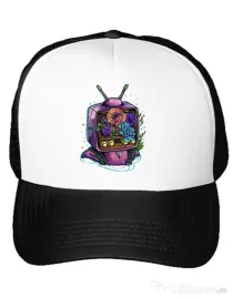 Sapca personalizata Flower television Alb