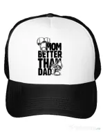 Sapca personalizata Mom better than dad Alb