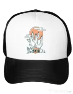Sapca personalizata Skull and Cactus Alb