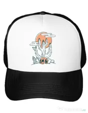 Sapca personalizata Skull and Cactus Alb
