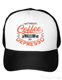 Sapca personalizata Without coffee Alb