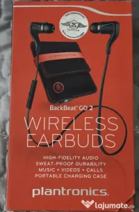 Casti audio wireless BT - Plantronics BackBeat GO2, sweat-proof, Over the Neck 