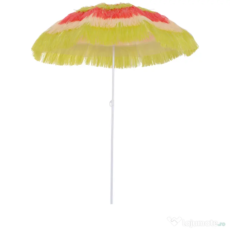 Outsunny Umbrelă Hawaiană Portabilă, Acoperitoare Ø160cm, Impermeabilă, Înălțime până la 180cm