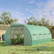 Sera tip Tunel pentru Plante Outsunny, Verde, sera de gradina | Aosom Romania 