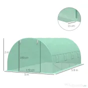 Sera tip Tunel pentru Plante Outsunny, Verde, sera de gradina | Aosom Romania 