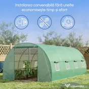 Sera tip Tunel pentru Plante Outsunny, Verde, sera de gradina | Aosom Romania 