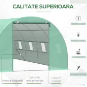 Sera tip Tunel pentru Plante Outsunny, Verde, sera de gradina | Aosom Romania 
