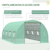 Sera tip Tunel pentru Plante Outsunny, Verde, sera de gradina | Aosom Romania 