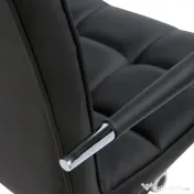 Scaun Rotativ HOMCOM cu Brațe din Piele Sintetică, Negru 52.5x54x94cm | Aosom Romania