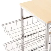 HOMCOM Cărucior de Bucătărie cu 4 Coșuri Detașabile pentru Alimente, 36,5x36,5x89 cm, Argintiu | Aosom Romania 