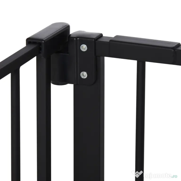 Gard extensibil PawHut din fier pentru animale, negru | Aosom Romania