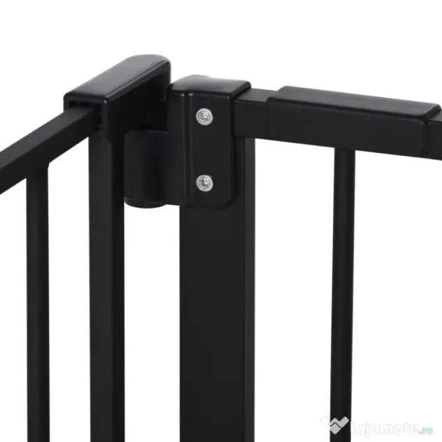 Gard extensibil PawHut din fier pentru animale, negru | Aosom Romania