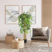Outsunny Bambus Artificial Inaltime 150cm cu Ghiveci, Planta Artificiala Decor cu Efect Realist pentruCasa, Gradina, Birou, Verde | Aosom Romania 