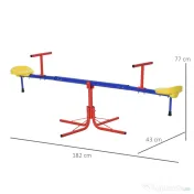 Outsunny Leagan pentru Copii Dublu cu Balans Pivotant la 360° din Metal si PP 