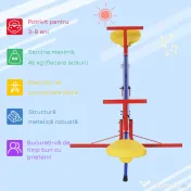 Outsunny Leagan pentru Copii Dublu cu Balans Pivotant la 360° din Metal si PP 