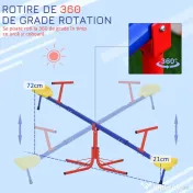 Outsunny Leagan pentru Copii Dublu cu Balans Pivotant la 360° din Metal si PP 