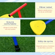 Outsunny Leagan pentru Copii Dublu cu Balans Pivotant la 360° din Metal si PP 