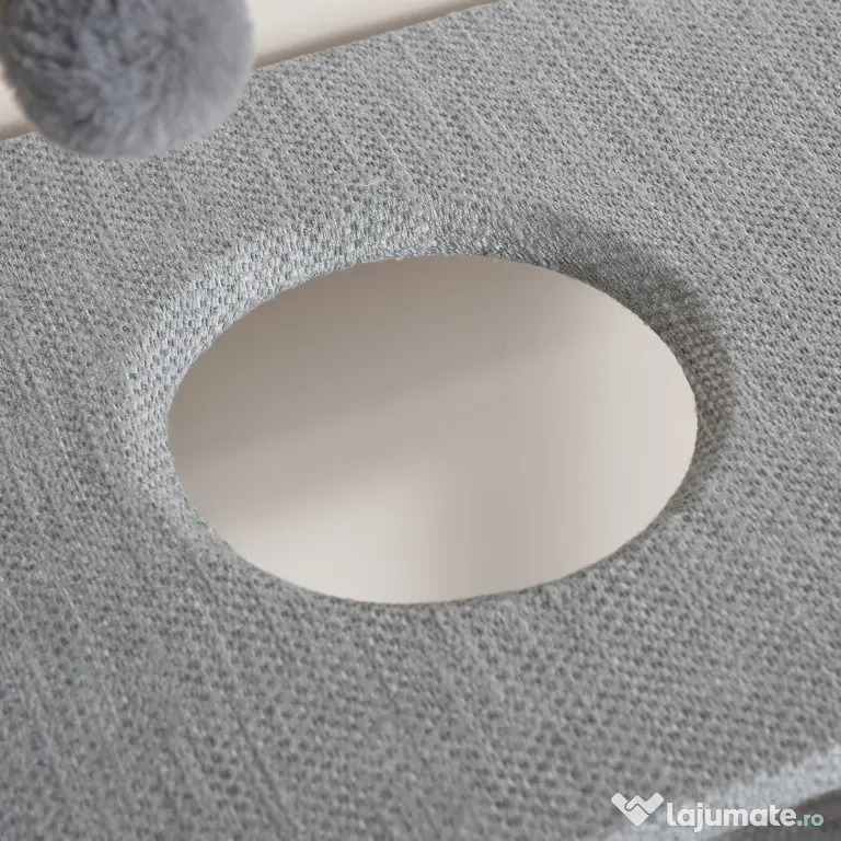 Ansamblu pentru pisici cu suprafata de zgariat, Casuta Scara Platforme, Stalpi din Sfoara din iuta, Gri, 60.5x40x124cm PawHut | Aosom Romania
