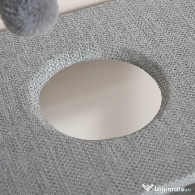 Ansamblu pentru pisici cu suprafata de zgariat, Casuta Scara Platforme, Stalpi din Sfoara din iuta, Gri, 60.5x40x124cm PawHut | Aosom Romania