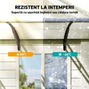 Outsunny Copertina pentru exterior, curbata cu suruburi si buloane incluse, copertina din policarbonat, PP si aluminiu, 295x90x23.5cm 
