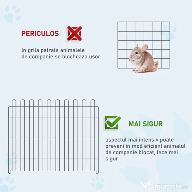PawHut Țarc pentru Animale Mici, Cușcă Modulară din Oțel pentru Câini, Pisici, Pui, 158x61 cm, Negru | Aosom Romania