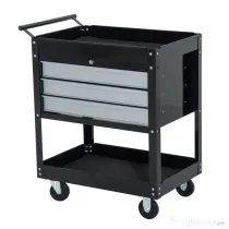 HOMCOM Caucior pentru Atelier Profesional Comoda pentru Scule in Lamiera, Nero, 68x46x88cm