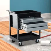HOMCOM Caucior pentru Atelier Profesional Comoda pentru Scule in Lamiera, Nero, 68x46x88cm 