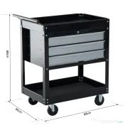 HOMCOM Caucior pentru Atelier Profesional Comoda pentru Scule in Lamiera, Nero, 68x46x88cm 
