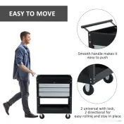 HOMCOM Caucior pentru Atelier Profesional Comoda pentru Scule in Lamiera, Nero, 68x46x88cm 