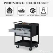 HOMCOM Caucior pentru Atelier Profesional Comoda pentru Scule in Lamiera, Nero, 68x46x88cm 