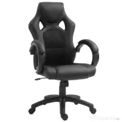 HOMCOM Scaun pentru birou, cu roti rotative la 360°, scaun gaming, inaltimea reglabila, Negru | Aosom Romania 