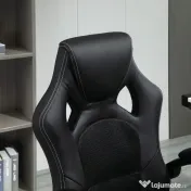 HOMCOM Scaun pentru birou, cu roti rotative la 360°, scaun gaming, inaltimea reglabila, Negru | Aosom Romania 