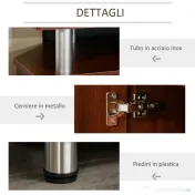 Mobilier pentru TV HOMCOM, 2 rafturi, 120x39.5x52cm, maro | Aosom Romania