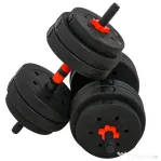 Homcom Set Gantere/Haltera 25 kg cu 12 discuri reglabile