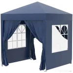 Outsunny Foișor Pliabil Pop-Up 2x2 m cu 4 Pereți Detașabili din Poliester și Oțel, Albastru