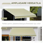 Outsunny copertina pentru soare, cu manivela, 295 x 250 cm 