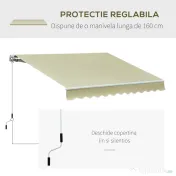 Outsunny copertina pentru soare, cu manivela, 295 x 250 cm 
